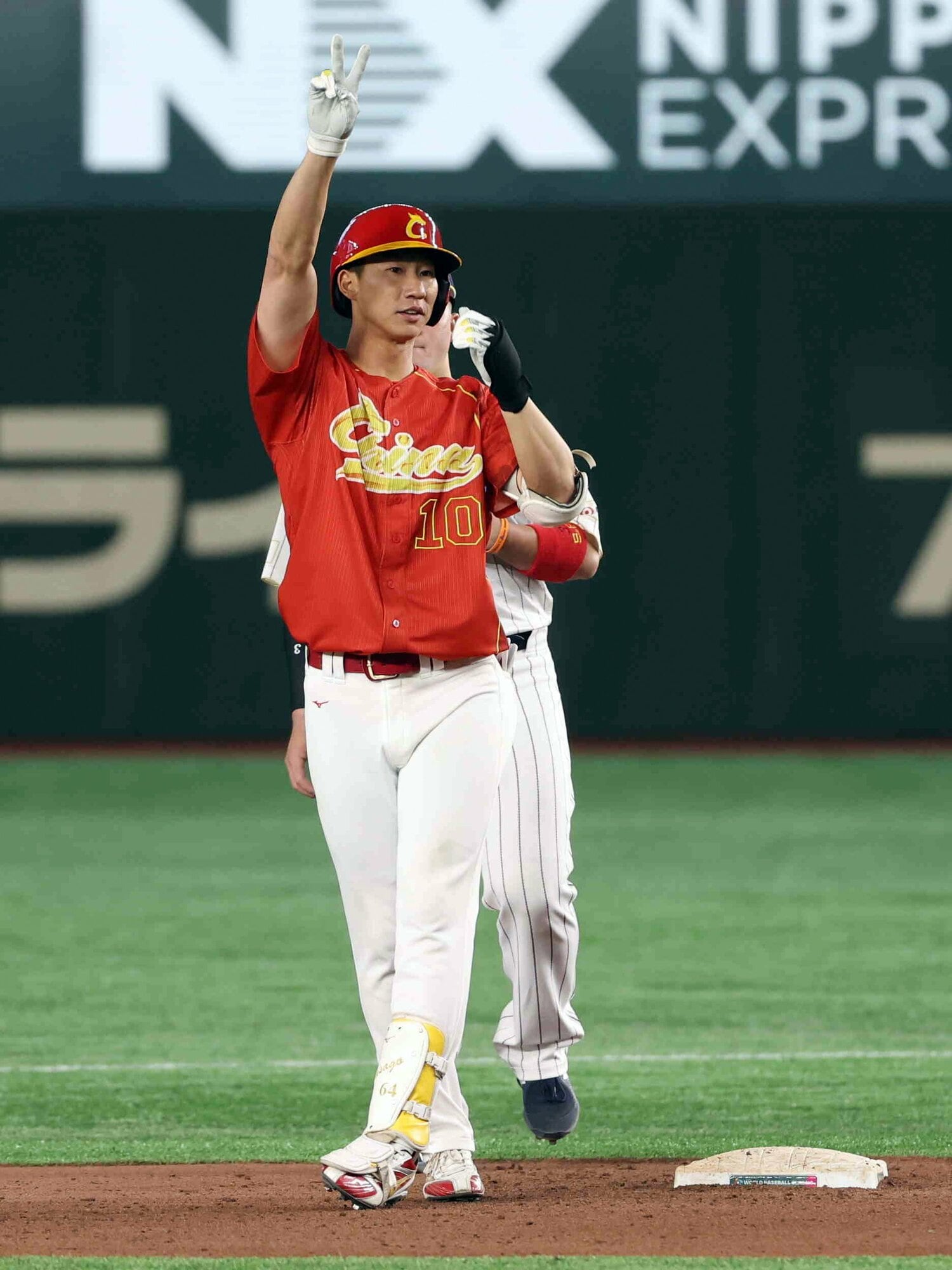 日本戦では2番手の戸郷から二塁打を放った真砂　©︎JIJI PRESS