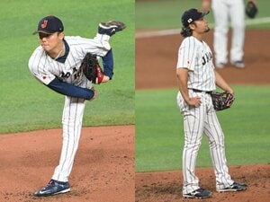 WBCベネズエラ戦で先発した山本由伸（左）と4番手として登板した伊藤大海。侍ジャパンは投手継投がうまく機能せず準々決勝で敗退した
