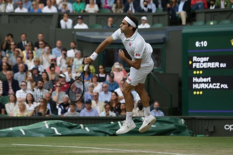 ウィンブルドンでのフェデラー　©Hiromasa Mano