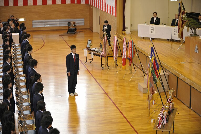 花巻東・菊池雄星の卒業式（2010年）　©Asami Enomoto