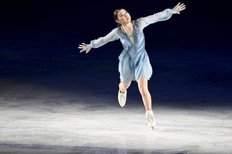 今年4月上旬、スターズ・オン・アイス大坂公演で演技を披露する紀平　©Asami Enomoto