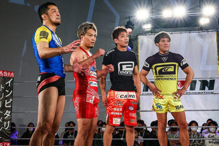 2022年5月5日、所英男と組んでグラップリングタッグマッチで中村大介・太田忍組と対戦　©RIZIN FF Susumu Nagao