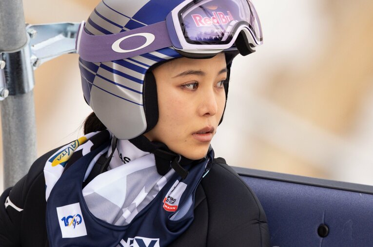 W杯第9戦（フィラハ）でスキー板の規定違反による失格となった高梨沙羅 ／ photograph by JIJI PRESS