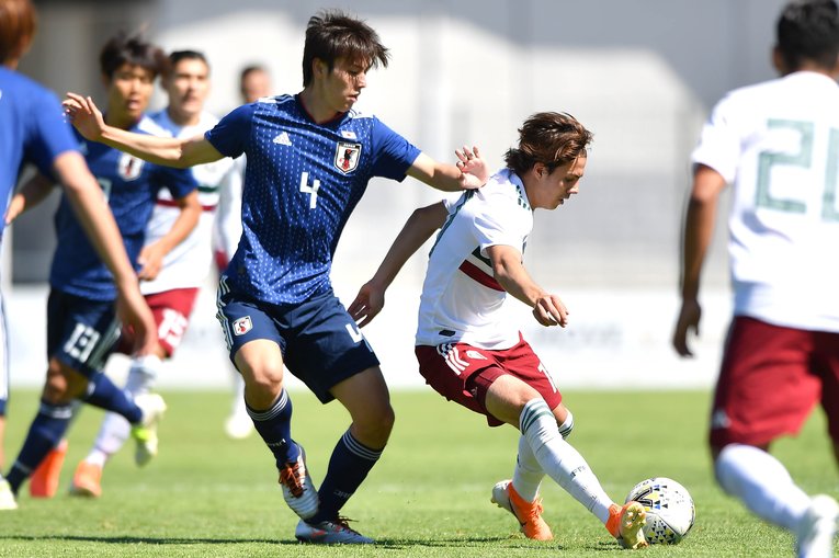 2019年トゥーロン国際・準決勝で対戦した時は日本がPKで勝利。選考の意味合いが強かったメンバーだったが、MF田中碧は準優勝したこの大会で頭角を現した　©︎MEXSPORT/AFLO