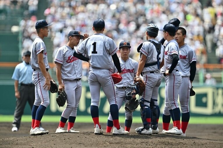 夏の甲子園で夏の決勝進出を果たした京都国際ナイン　©Hideki Sugiyama