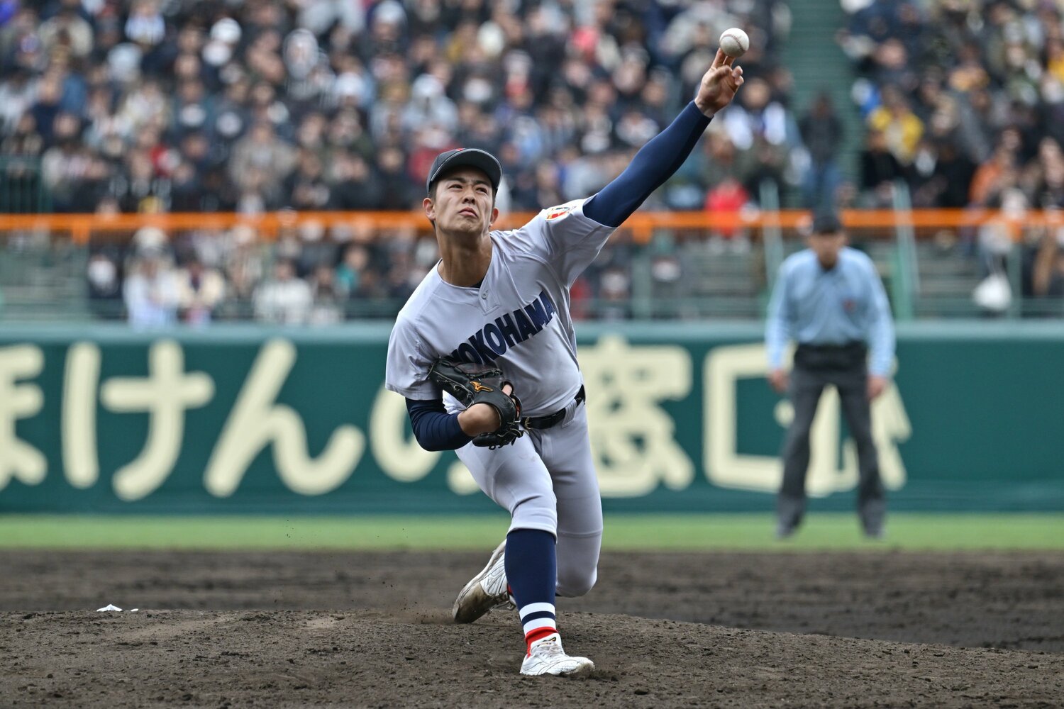 優勝した横浜でエースナンバーを背負った4番打者の奥村頼人　©Hideki Sugiyama