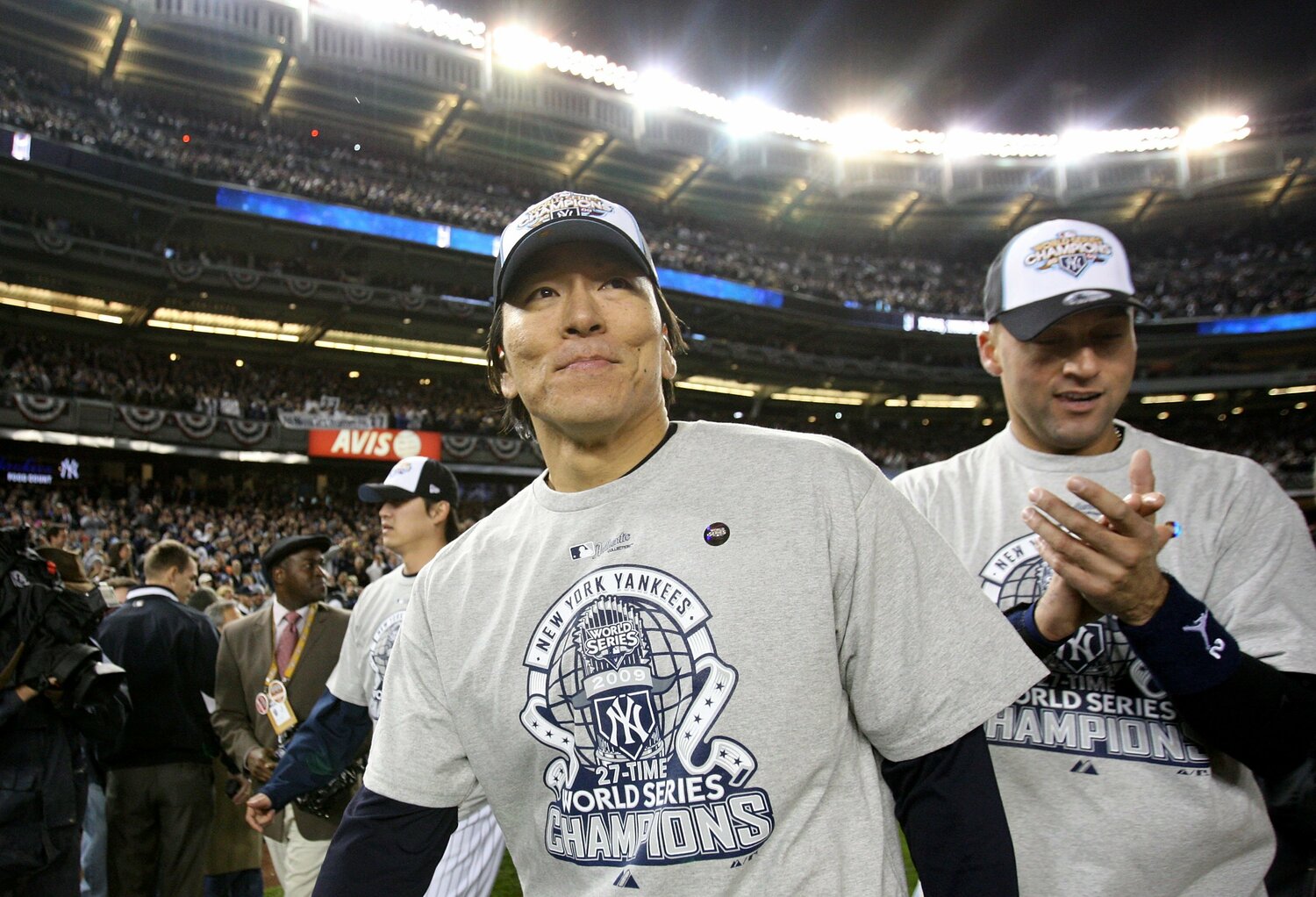 2009年ワールドシリーズを制覇したヤンキース松井秀喜　©︎Getty Images