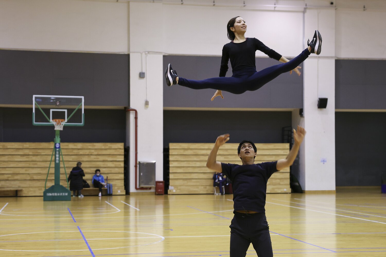りくりゅうの練習風景（2024年2月撮影） ©Getty Images