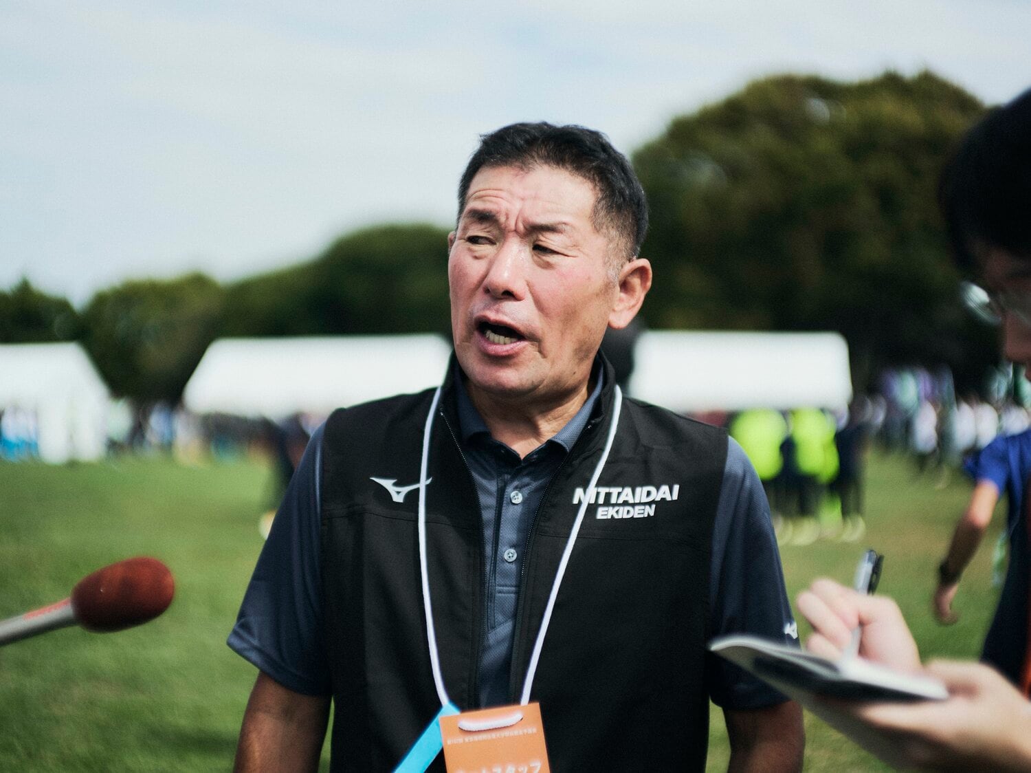 「連続出場記録」への想いを語る日体大・玉城監督 ©Yuki Suenaga