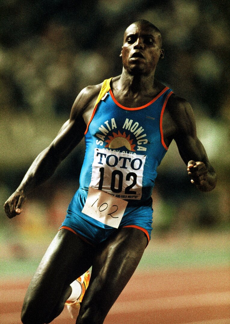 1992年、東京国際スーパー陸上のカール・ルイス　©Koji Asakura
