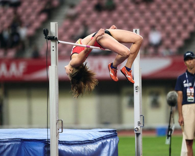 失敗した1m90cmの跳躍も体はバーを越えており、クリアランスの部分に課題が残った(3/4)　©Yuki Suenaga