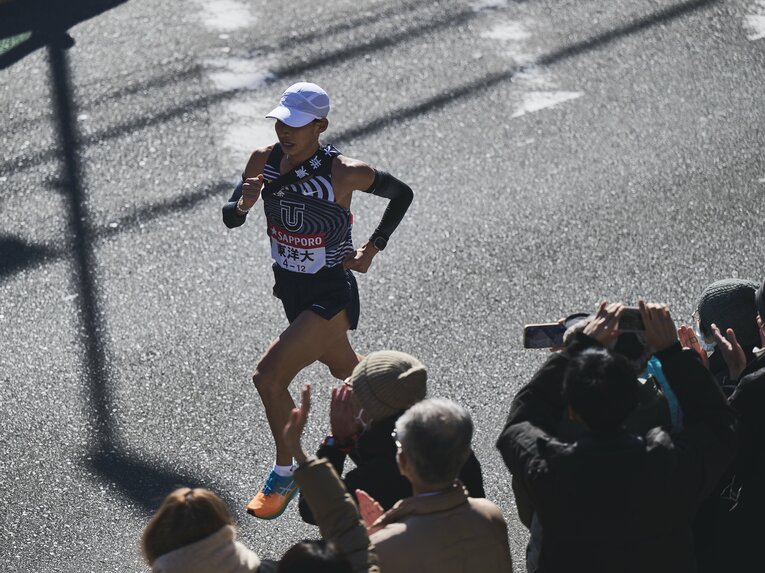 8区区間賞の木本。東洋大とシード権争いを繰り広げ、箱根10位となった城西大学は4年生が出走しなかった　©Yuki Suenaga
