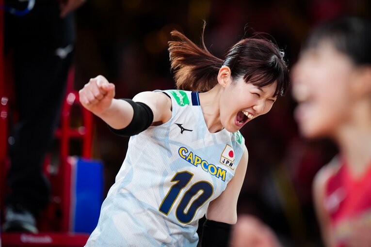 井上亜里沙（VNLカナダ戦）©︎Volleyball World