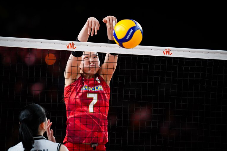渡邊彩（VNL韓国戦）©︎Volleyball World