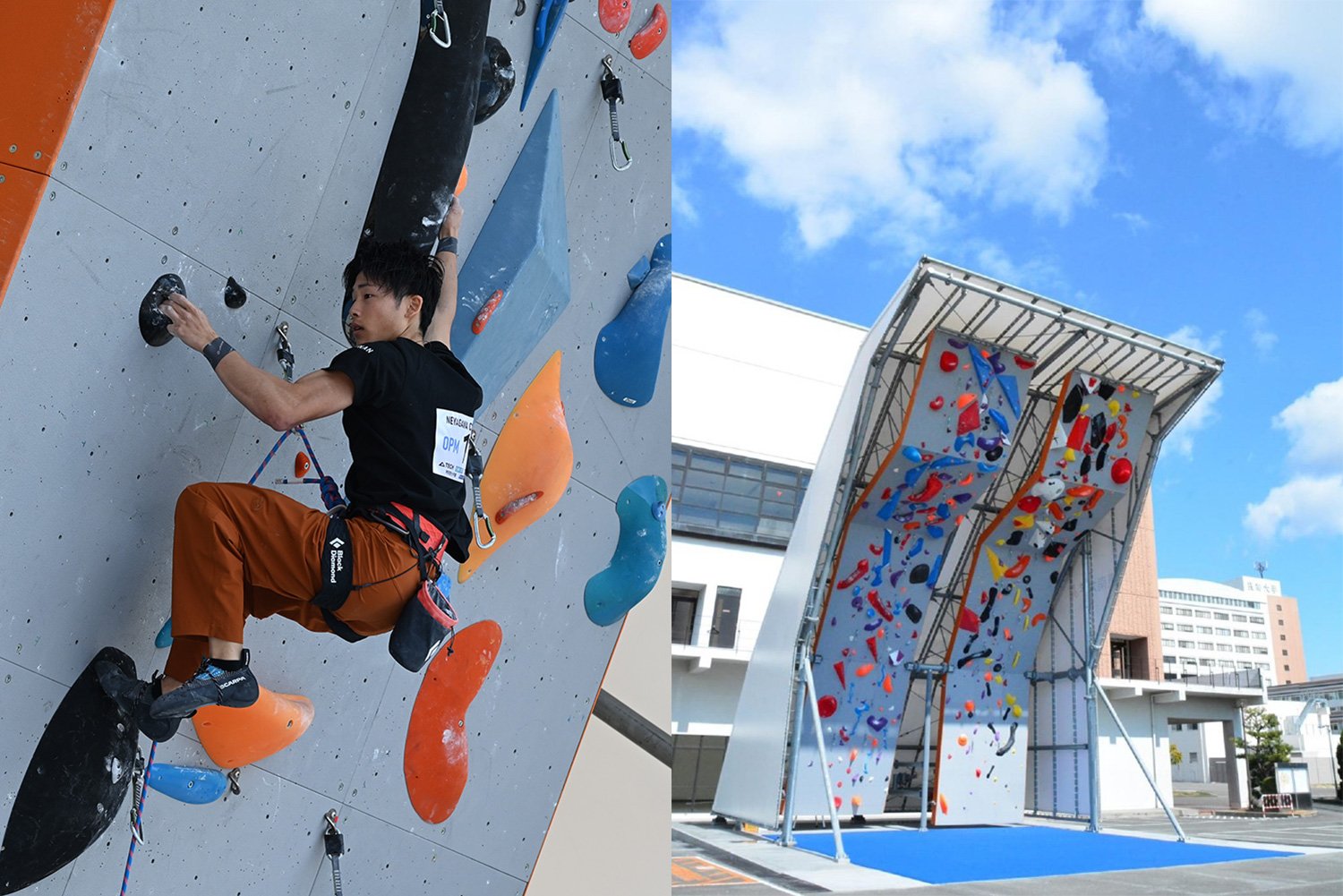 キャンパスに設置された国際基準のウォールで練習を重ねる　©Setsunan University