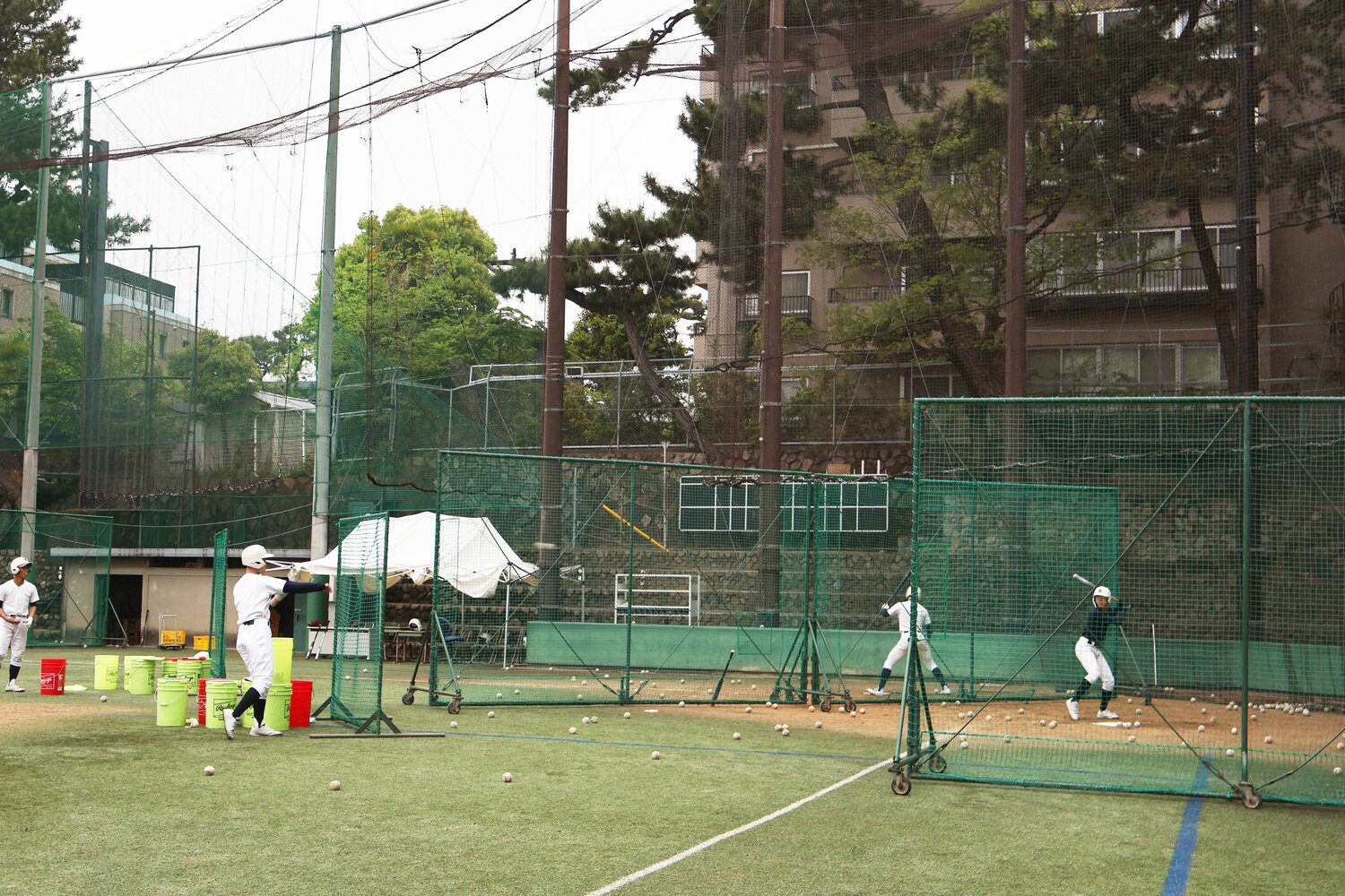 灘高校野球部の練習風景（2023年）©️Fumi Sawai