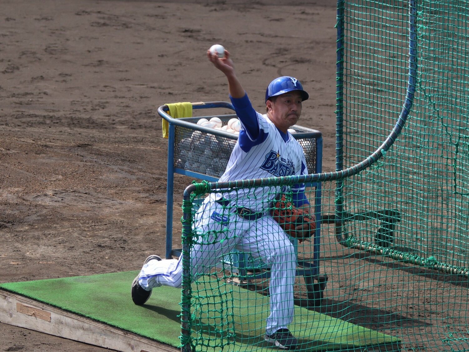 万永コーチは打撃投手も務めていた