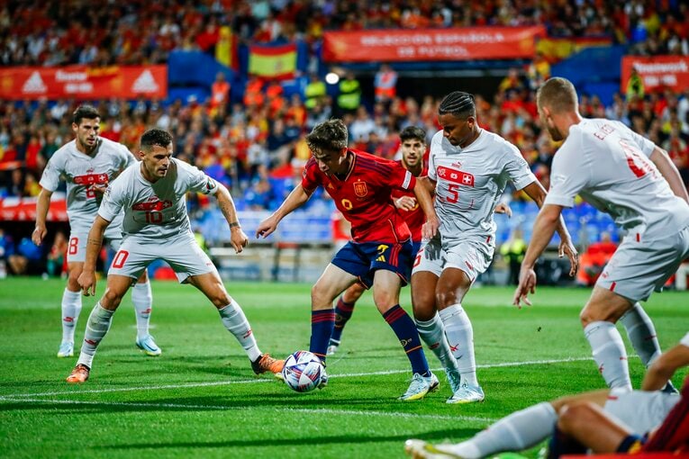 9月24日のネーションズリーグ。スイスがスペインに2-1で勝利した　©Getty Images