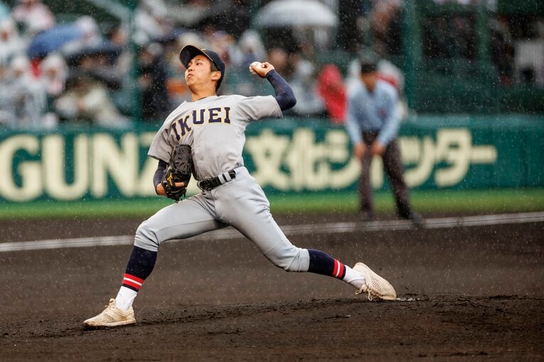 MAX151kmサウスポーの仁田陽翔　©Kiichi Matsumoto