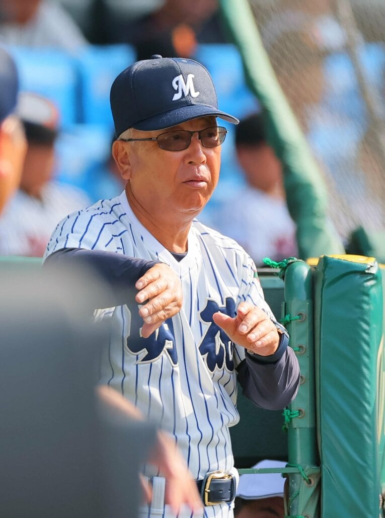 今夏で40回目の甲子園出場となった馬淵監督　©Sankei Shimbun