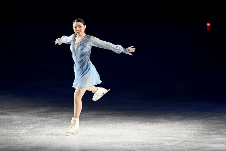 今年4月上旬、スターズ・オン・アイス大坂公演で演技を披露する紀平　©Asami Enomoto