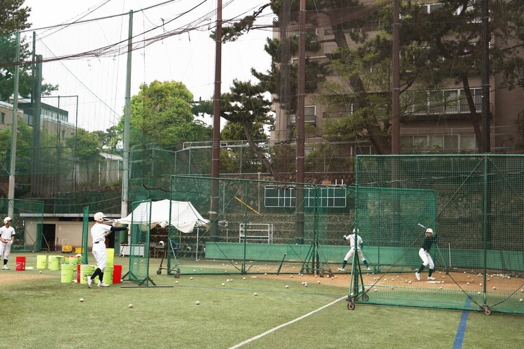 灘高校野球部の練習風景（2023年）©️Fumi Sawai