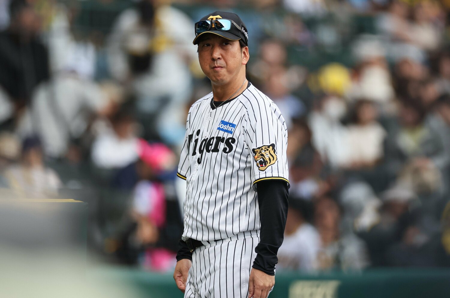 相手チームの死球に対し厳しい対応を見せてきた藤川監督　©JIJI PRESS