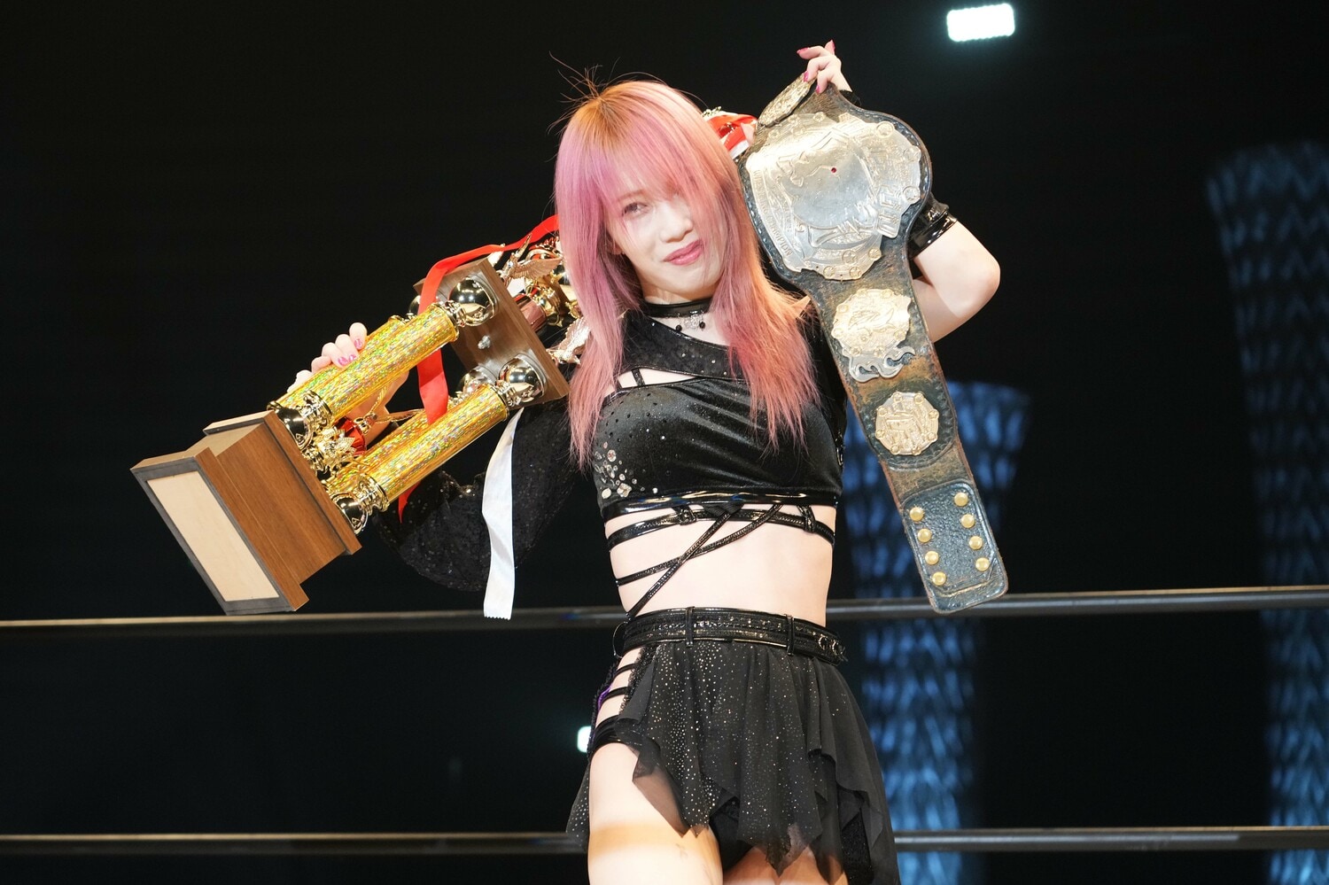 ハイスピード選手権を獲得した鹿島沙希。2023年5月27日、大田区総合体育館　©Essei Hara