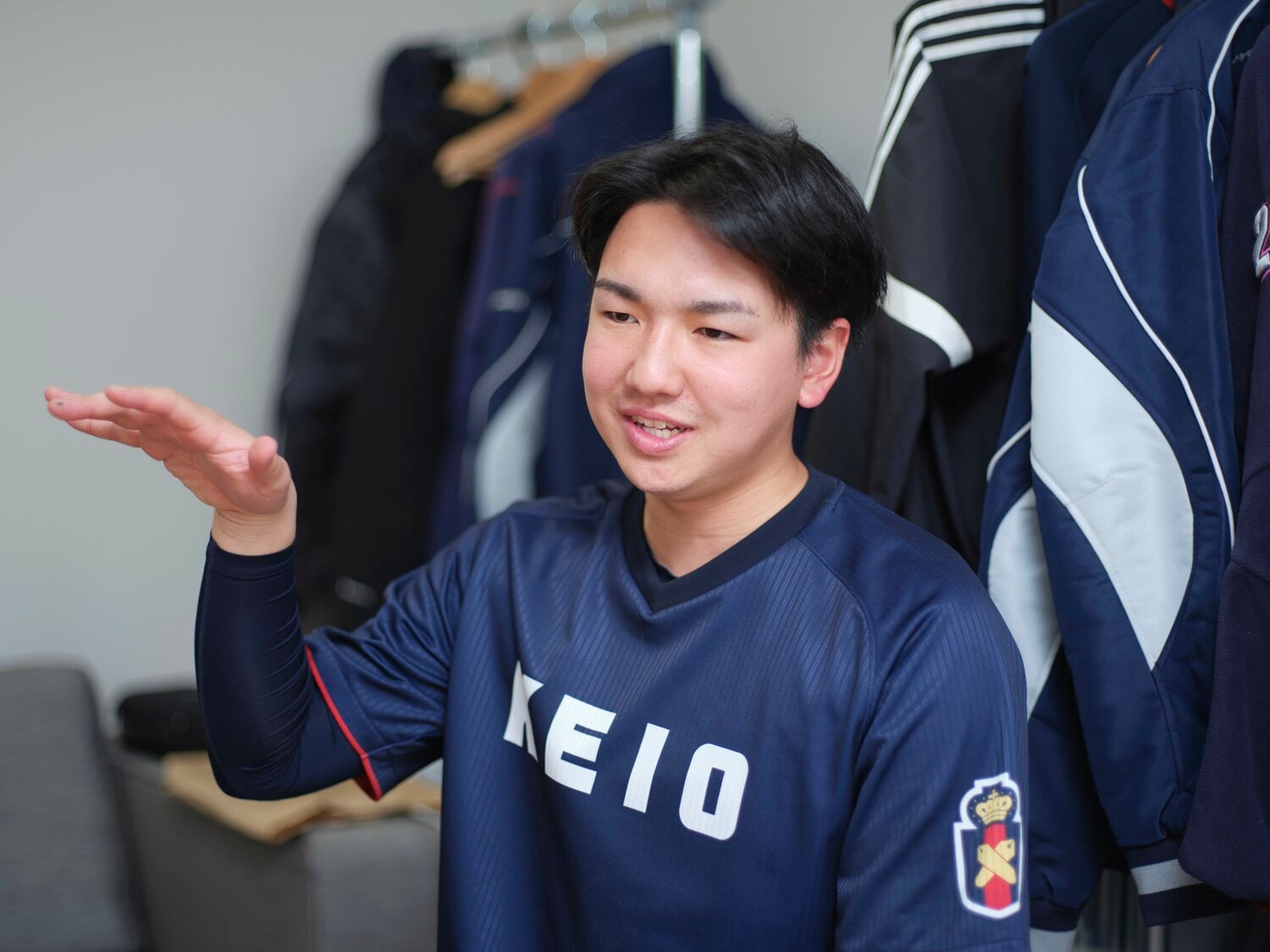 外野担当の松浦廉コーチ　©︎Yuki Suenaga