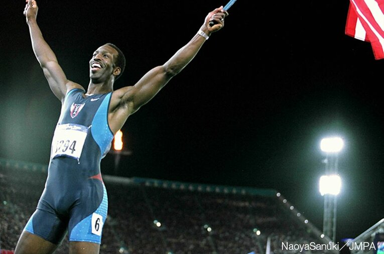 バルセロナ、アトランタで金メダルを獲得していたマイケル・ジョンソンは33歳で迎えた今大会、得意の400mで金メダルを獲得。同種目では五輪史上初の連覇を達成した。 ／ photograph by Naoya Sanuki／JMPA