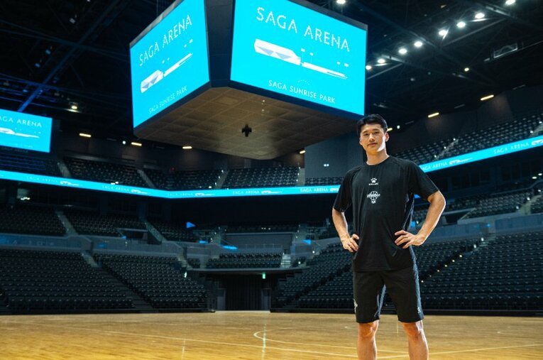 佐賀バルーナーズの角田太輝選手。昨季はルーキーながらポイントガードとして出場を重ね、チームのB2制覇とB1昇格に貢献した ／ photograph by Takuya Sugiyama