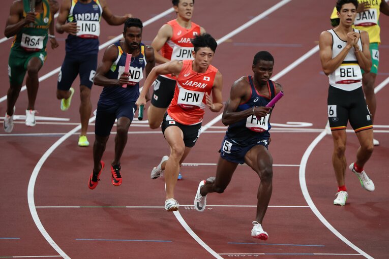 東京五輪ではマイルリレーに出場した佐藤拳太郎　©Shinya Mano/JMPA