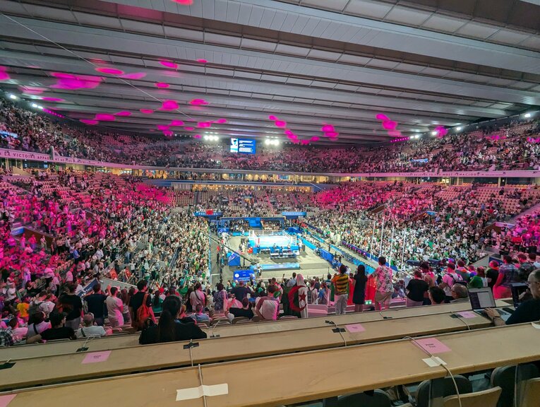 決勝後のローラン・ギャロス　©JMPA