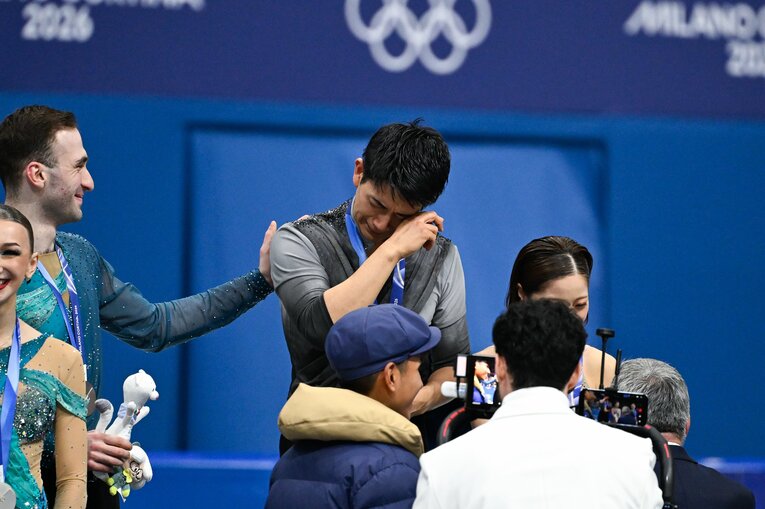 ショート5位から、フリーで世界最高点を更新しての金メダルを獲得したりくりゅうペア ©Asami Enomoto／JMPA