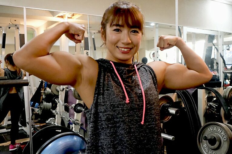 今年、プロレス欠場を余儀なくされた才木玲佳は筋肉コンテストで全国2位に。転んでもただでは起きない強さを見せた ／ photograph by Norihiro Hashimoto