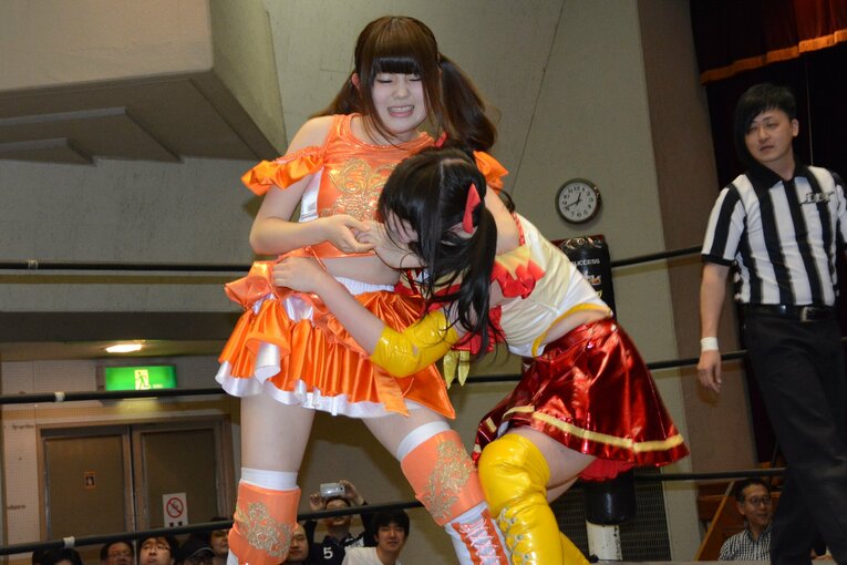 “中学生レスラー”としてファンからも先輩たちからも愛される存在だった　©Norihiro Hashimoto