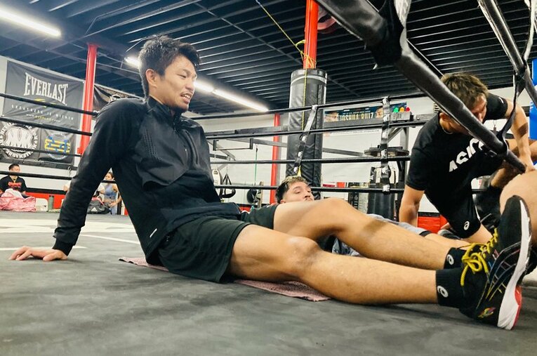 9月18日の防衛戦に向けてLA合宿を行ったWBO世界スーパーフライ級王者・中谷潤人（25歳） ／ photograph by Daisuke Sugiura