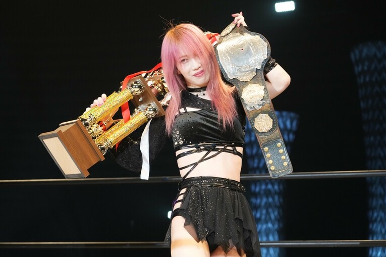 ハイスピード選手権を獲得した鹿島沙希。2023年5月27日、大田区総合体育館　©Essei Hara