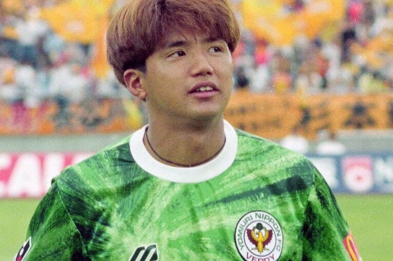 2016年、45歳で現役引退。2022年から神戸でSDを務める永井秀樹（53歳）。写真はJリーグ開幕の1993年、ヴェルディ川崎時代 ／ photograph by Getty Images