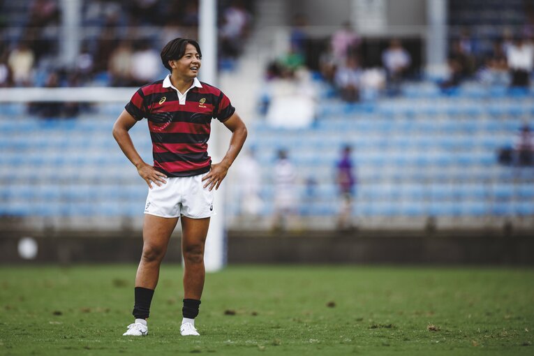 1年生ながら早稲田大の10番を背負う服部亮太。パス・キック・ランとすべてのスキルが高く、佐賀工業高校時代から将来の日本代表として期待されている（178センチ、80キロ）　©︎Kiichi Matsumoto