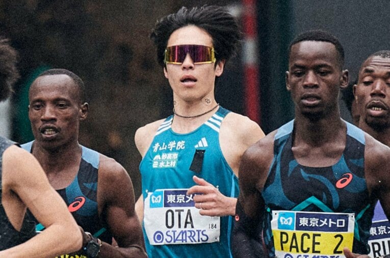 世界トップクラスのランナーが集った東京で果敢に先頭集団に挑んだ太田。左手薬指には箱根で話題になった指輪も　©Yuki Suenaga
