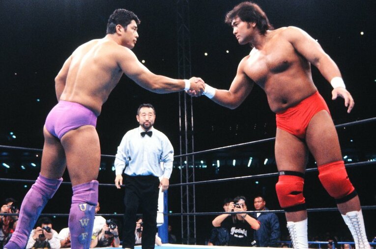 1995年、10･9東京ドームのメインとして行われた武藤敬司vs高田延彦 ／ photograph by AFLO