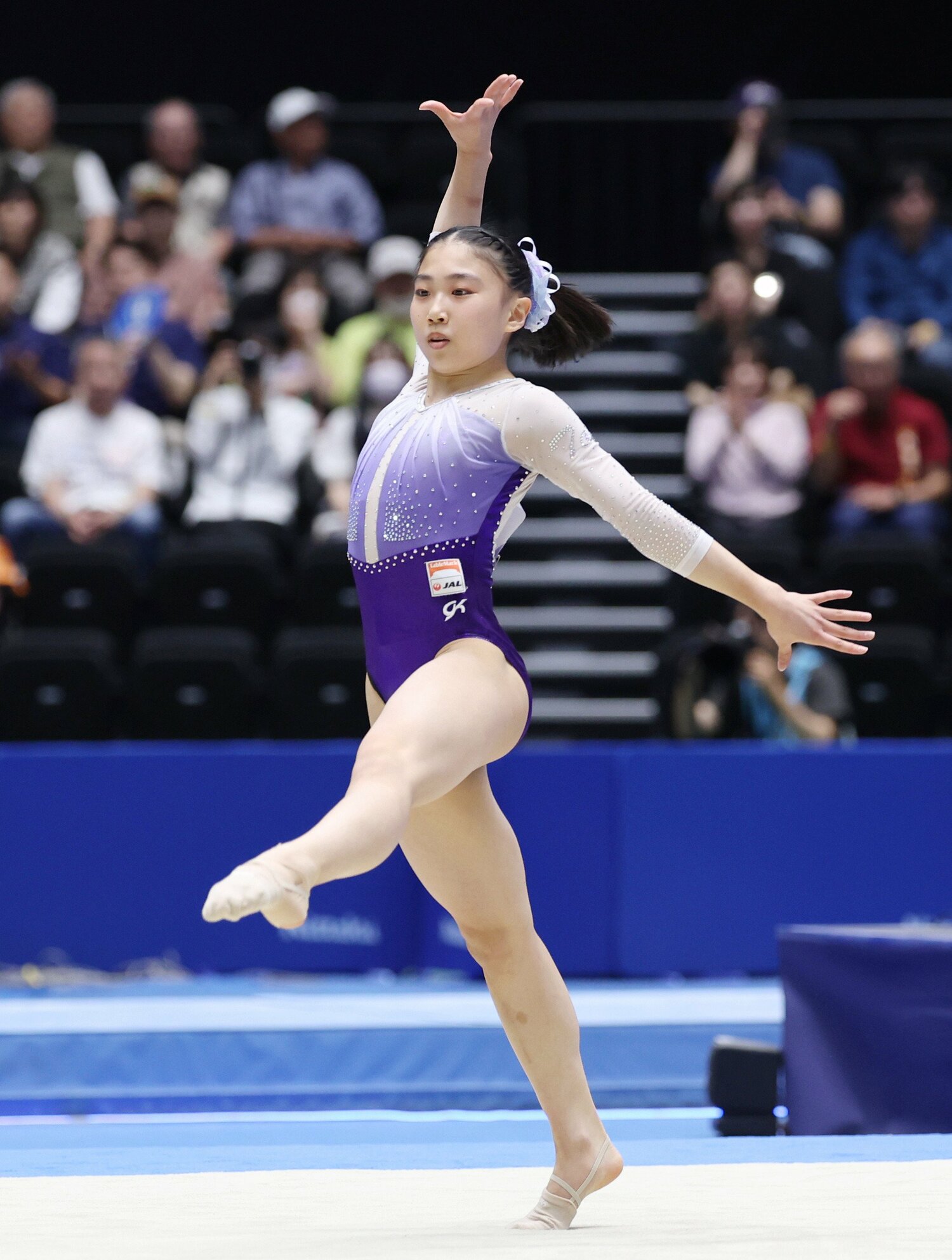 16歳での団体メンバー入りとなった岸里奈　©JIJI PRESS