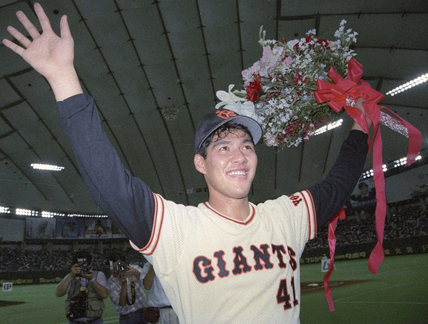 記録達成後も謙虚な姿勢を貫いた斎藤　©︎KYODO