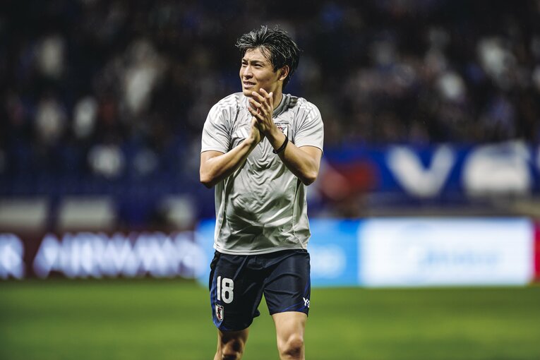 インドネシア戦でゴールを決めた町野修斗。ブンデスリーガでも11得点をマークした　©Kiichi Matsumoto