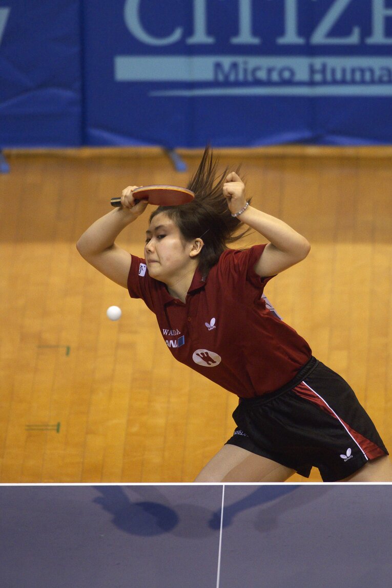 大学時代の福原愛 ／ photograph by Takuya Sugiyama