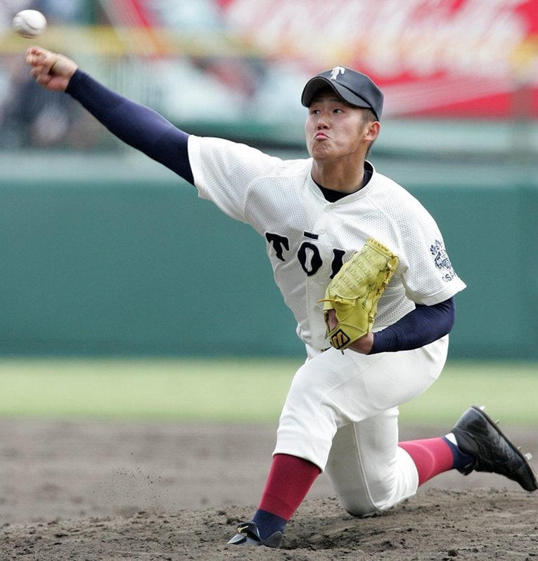中田は投手としても甲子園のマウンドに立った　©Tamon Matsuzono