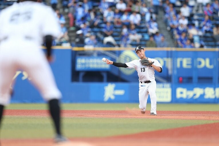 マリーンズ時代の平沢　©︎Chiba Lotte Marines