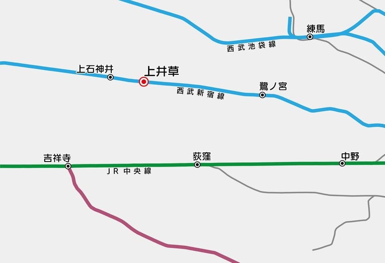 今回の路線図。1936年当時も新宿線を運営していたのは西武鉄道だったが、現在の西武鉄道とは流れが違う