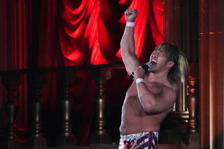 「愛してまーす！」を叫ぶ棚橋弘至　©Masashi Hara